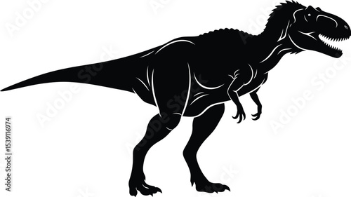 Carnotaurus Silhouette Vector - Dinosaur Predator Icon