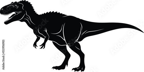 Carnotaurus Silhouette Vector - Dinosaur Predator Icon
