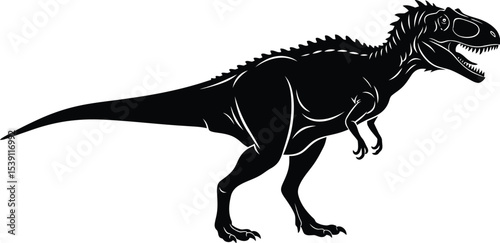Carnotaurus Silhouette Vector - Dinosaur Predator Icon