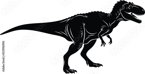 Carnotaurus Silhouette Vector - Dinosaur Predator Icon
