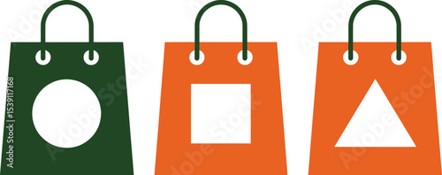 Shopping bags vector icon design template for online shop store market and e commerce business brand logo editable stock vector illustration