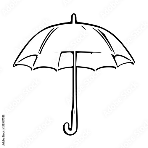 black umbrella isolated on white