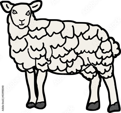 vector illustration of sheep