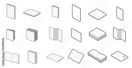 Book and reading outline icons set – including library, literature, and study symbols