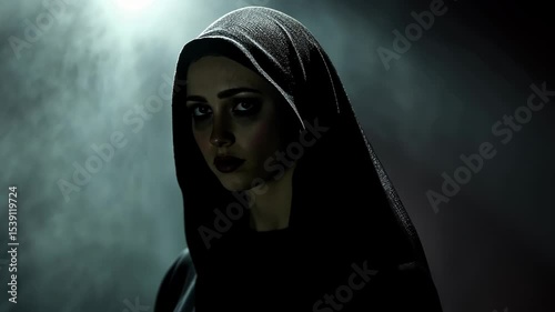 Woman Looks at Phone