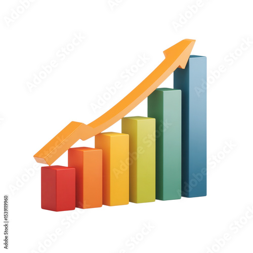 Free Download Growth chart with arrow going up isolated on transparent background - GFXLoad