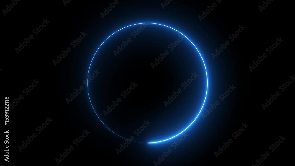 5 to 1 second modern digital countdown timer neon light style on black background,5 seconds simple countdown timer. Circle countdown timer 5 sec animation.