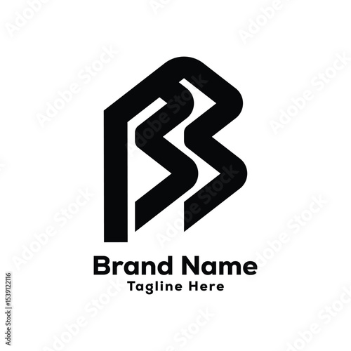 bb letter initial creative black color logo design