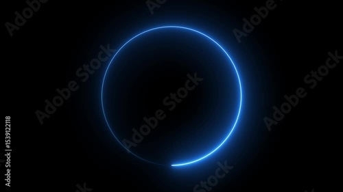 5 to 1 second modern digital countdown timer neon light style on black background,5 seconds simple countdown timer. Circle countdown timer 5 sec animation.