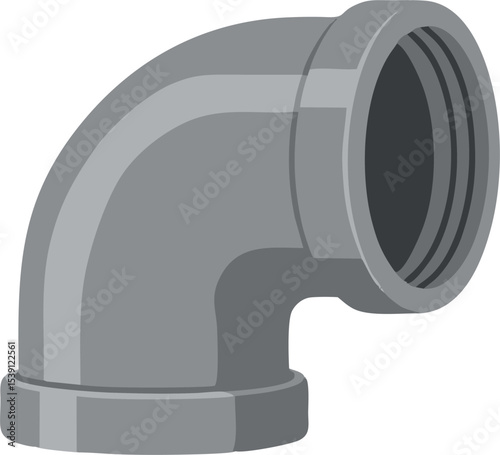 Ninety Degree Grey Pipe Fitting with Flanged Ends