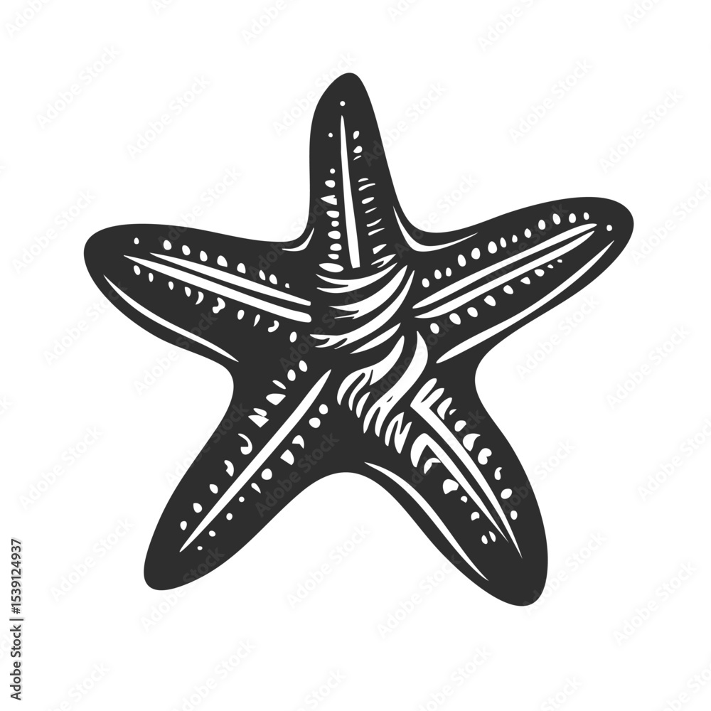 Starfish Silhouette Illustration. Marine Life And Ocean Theme Isolated Vector Illustration Starfish Silhouette Illustration. Marine Life And Ocean Theme Isolated Vector Illustration