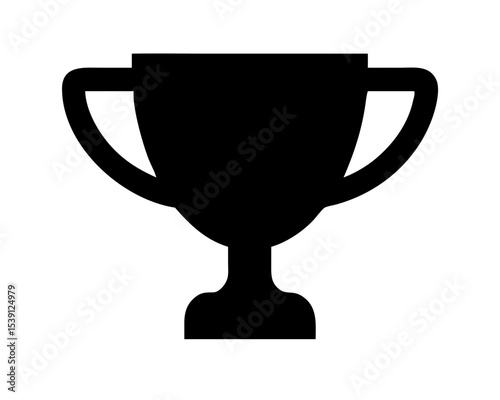 Trophy Cup Icon Vector - Minimalist Winner Symbol Silhouette Award