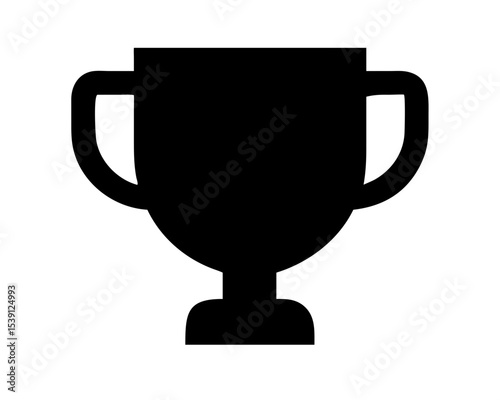 Trophy Cup Icon Vector - Minimalist Winner Symbol Silhouette Award