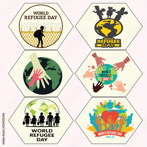 refugee vector set two