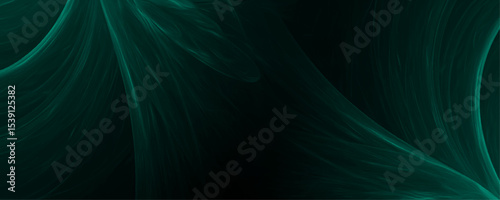 Green neon lines abstract energy on black background. Luxurious and elegant emerald green elegant design. Abstract Background of soft Swirls in emerald Colors. Color light green abstract waves design.
