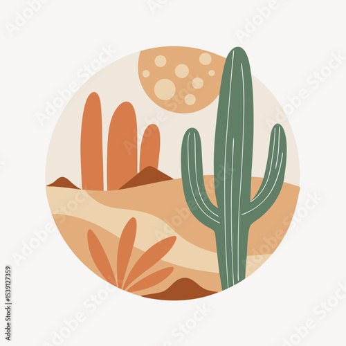 vector illustration of cactus logo