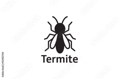 Termite silhouette on white background.01
