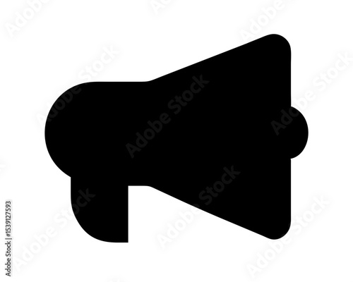 Megaphone Silhouette Vector - Announcement Icon Isolated on White