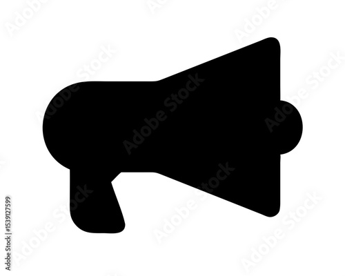 Megaphone Silhouette Vector - Announcement Icon Isolated on White
