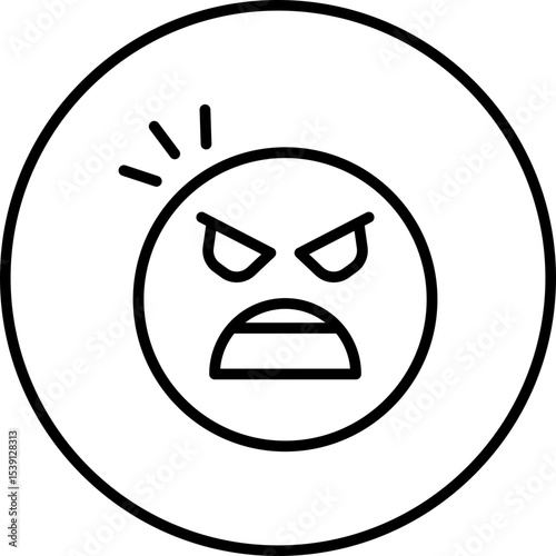 Angry single icon vector illustration
