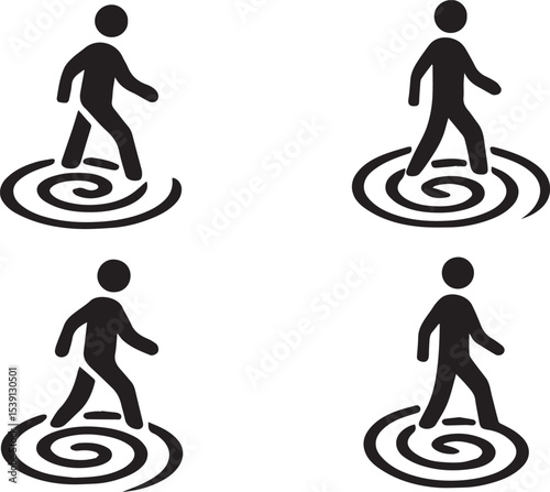 Spirit Path Vector Graphics | Ghostly Trail, Mystic Journey Silhouette Elements