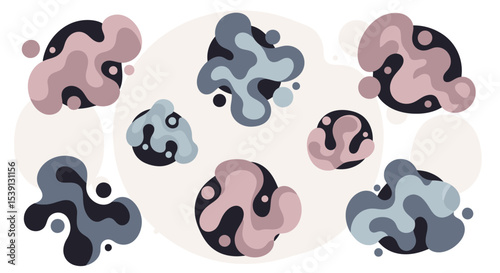 Abstract Fluid Shapes Vector Graphic Design Elements