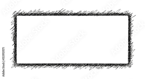 Hand-Drawn Sketch Rectangle Border Frame Blank Template for Design Projects