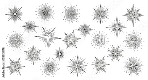 Collection of 20 Unique Starburst Illustrations Vector EPS Graphics for Design Projects