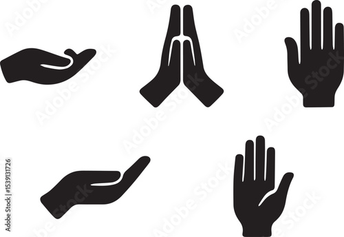 Spirit Hands Vector Graphics | Ghostly Touch, Haunted Gesture Silhouette Elements