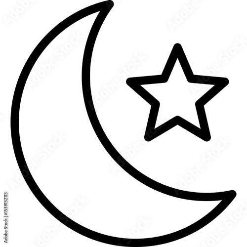 Moon and star single icon vector illustration