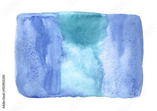 Abstract blue watercolor background isolated on a white