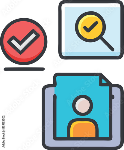 Verified profile icon user account approved checkmark