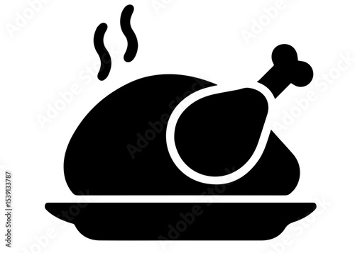 vector turkey dinner icon