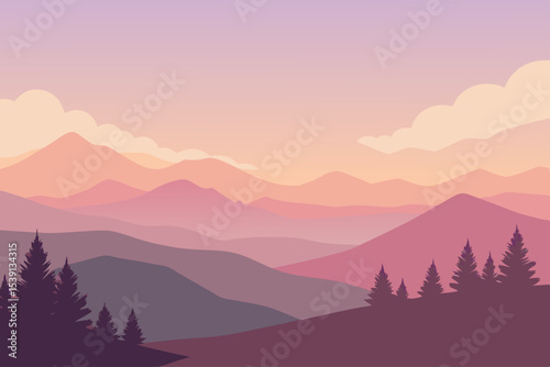 sunrise in the mountains
