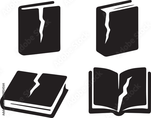 Torn Book Vector Illustration | Damaged Pages, Vintage Horror Paper Elements