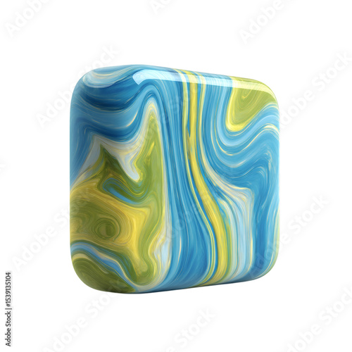 Abstract symbol of a soap bar isolated on transparent background 