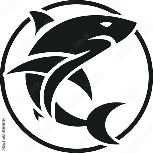 Sharks logo full black