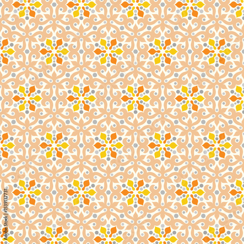 Floral ornament seamless pattern