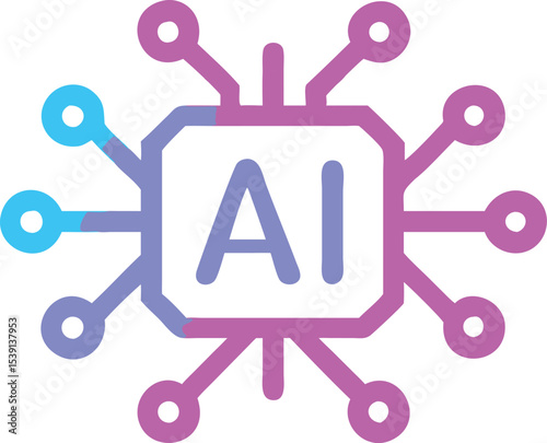 Ai technology circuit board icon design