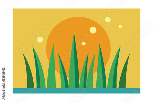 vector illustration of a green grass