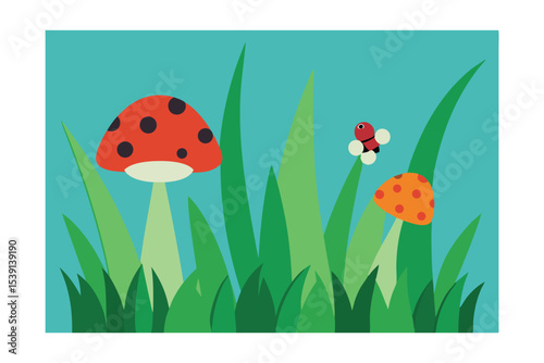 ladybug on green grass