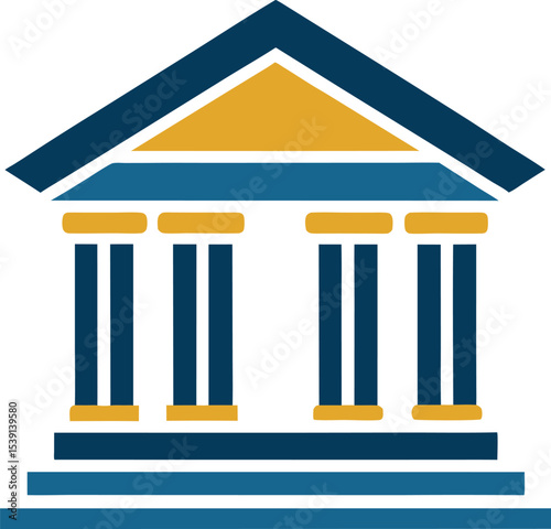 Abstract building icon government courthouse bank