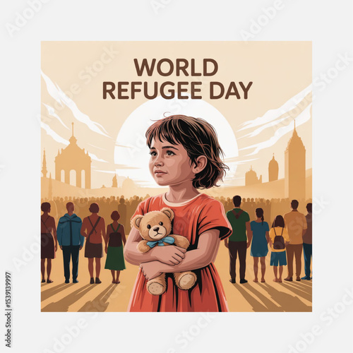 World Refugee Day Concept Design – Hope, Freedom & Humanity