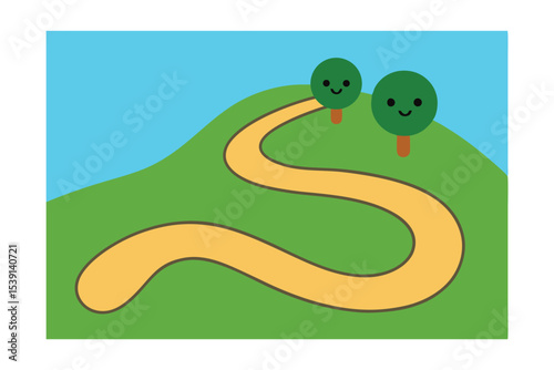 hill and road background