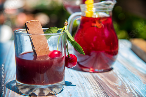 cherry liqueur on the table