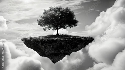 Floating Island with Lone Tree