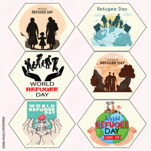 refugee vector set three