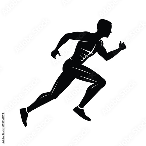 silhouette of running man