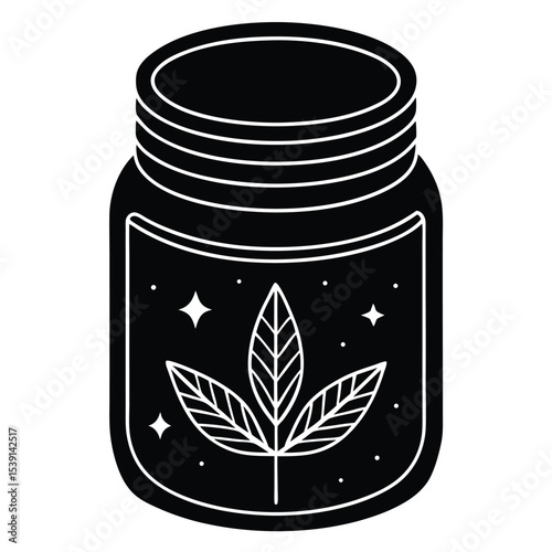 self-care-skincare-jar icon black silhouette vector illustration on transparent background