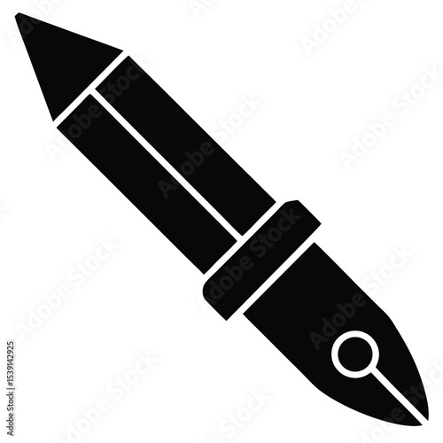 pen-tool-outline icon black silhouette vector illustration on transparent background